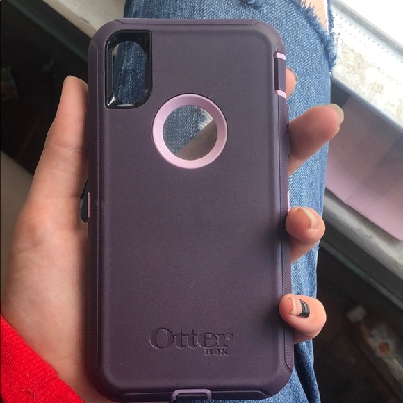 Accessories - iphone x purple and pink otter box.